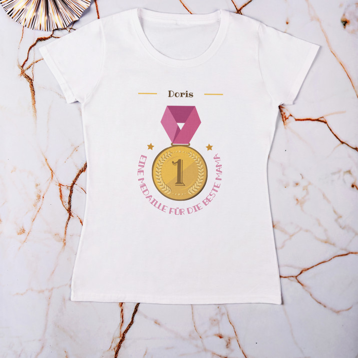 Medaille für Mama - T-Shirt mit Aufdruck für Damen